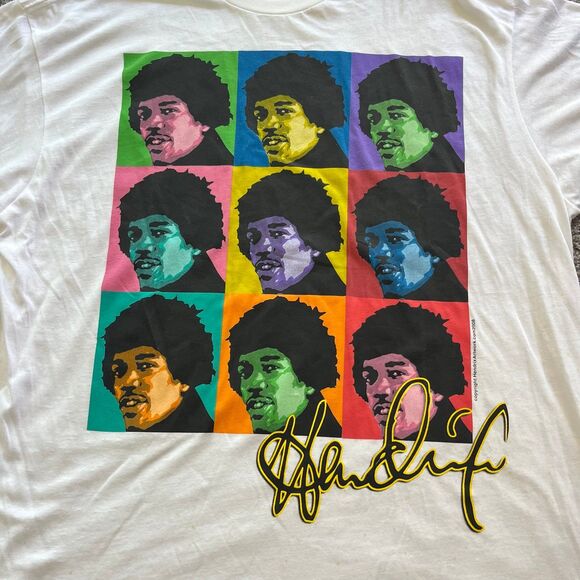 Vintage Y2K 2008 Jimi Hendrix Rocks Pop Art T Shirt White Mens Size XL - Picture 2 of 9
